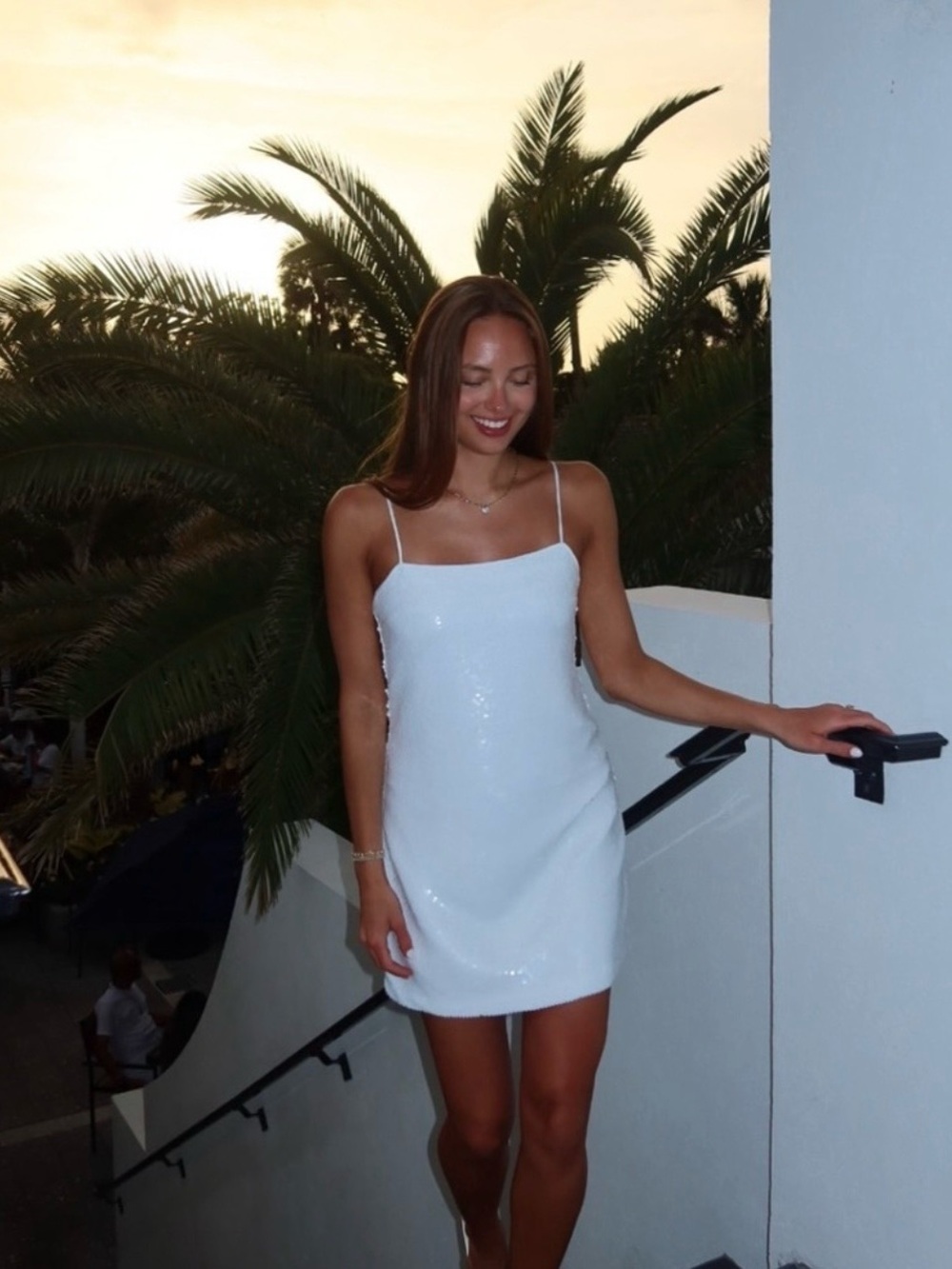 Abercrombie & Fitch | European Summer White Sequin Mini Dress ~ NWT Small - Picture 2 of 10